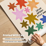 Shine Bright Little One Print, Colorful Stars Kids Playroom Poster, Nursery Wall Decor, UNFRAMED