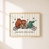 Adventure With Friends Print, Colorful Animals Kids Playroom Poster, Nursery Wall Decor, UNFRAMED