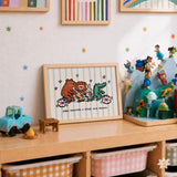 Adventure With Friends Print, Colorful Animals Kids Playroom Poster, Nursery Wall Decor, UNFRAMED