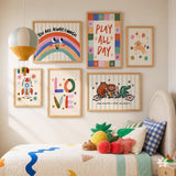 Love Colorful Print, Stars Playroom Poster, Toddler Wall Decor, UNFRAMED