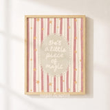 Piece Of Magic Print, Pink Green Kids Playroom Poster, Toddler Girl Wall Decor, UNFRAMED