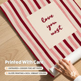 Love You Most Print, Red Pink Nursery Poster, Kids Playroom Wall Decor, UNFRAMED