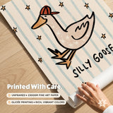 Silly Goose Stars Print, Colorful Kids Playroom Poster, Toddler Wall Decor, UNFRAMED