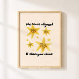 The Stars Aligned & You Came Print, Neutral Nursery Poster, Playroom Baby Wall Decor, UNFRAMED