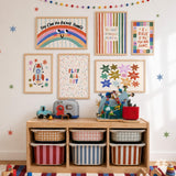 Play All Day Stars Print, Colorful Playroom Poster, Toddler Wall Decor, UNFRAMED