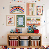 Cool Kids Live Here Print, Green Blue Kids Playroom Poster, Nursery Wall Decor, UNFRAMED