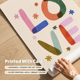 Love Colorful Print, Stars Playroom Poster, Toddler Wall Decor, UNFRAMED
