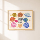 Written In The Stars Print, Kids Stars Planet Playroom Poster, Horizontal Toddler Decor, UNFRAMED