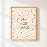 You Are Magic Stars Print, Colorful Kids Playroom Poster, Celestial Wall Decor, UNFRAMED