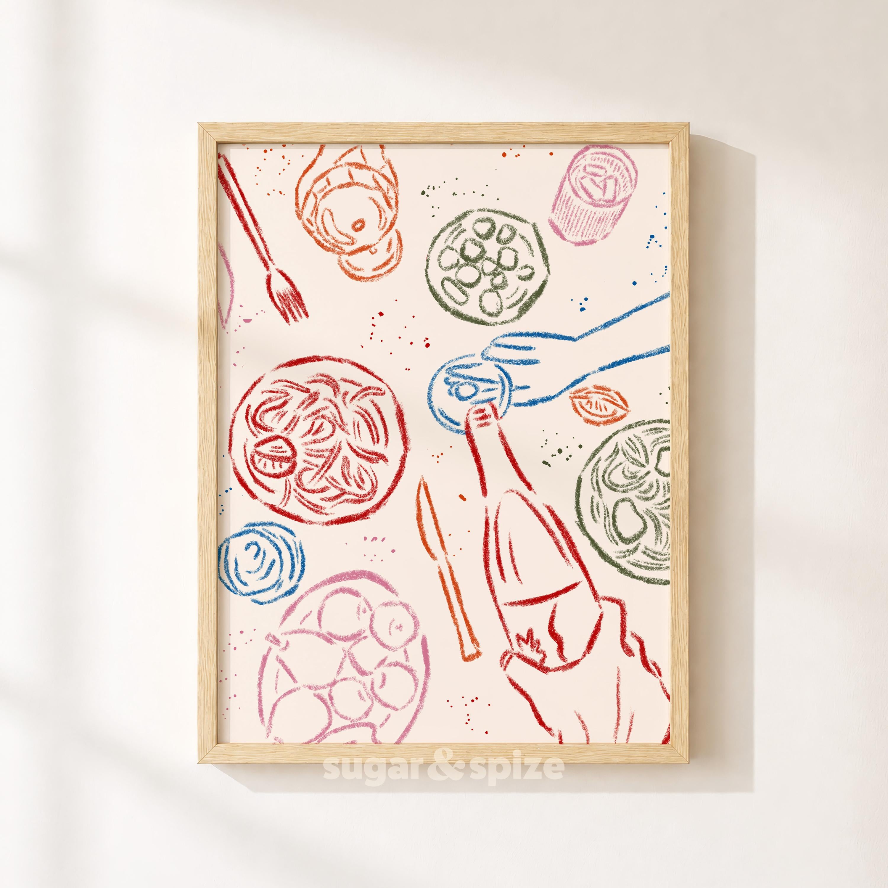 Dinner Party Colorful Print