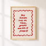 Runs On Pasta Kitchen Print