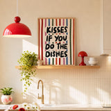 Do The Dishes Print, Colorful Retro Kitchen Poster, Dining Room Wall Decor, UNFRAMED