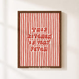 This Kitchen Is Very Fetch Print, Funny Cook Poster, Minimalist Retro Wall Decor, UNFRAMED