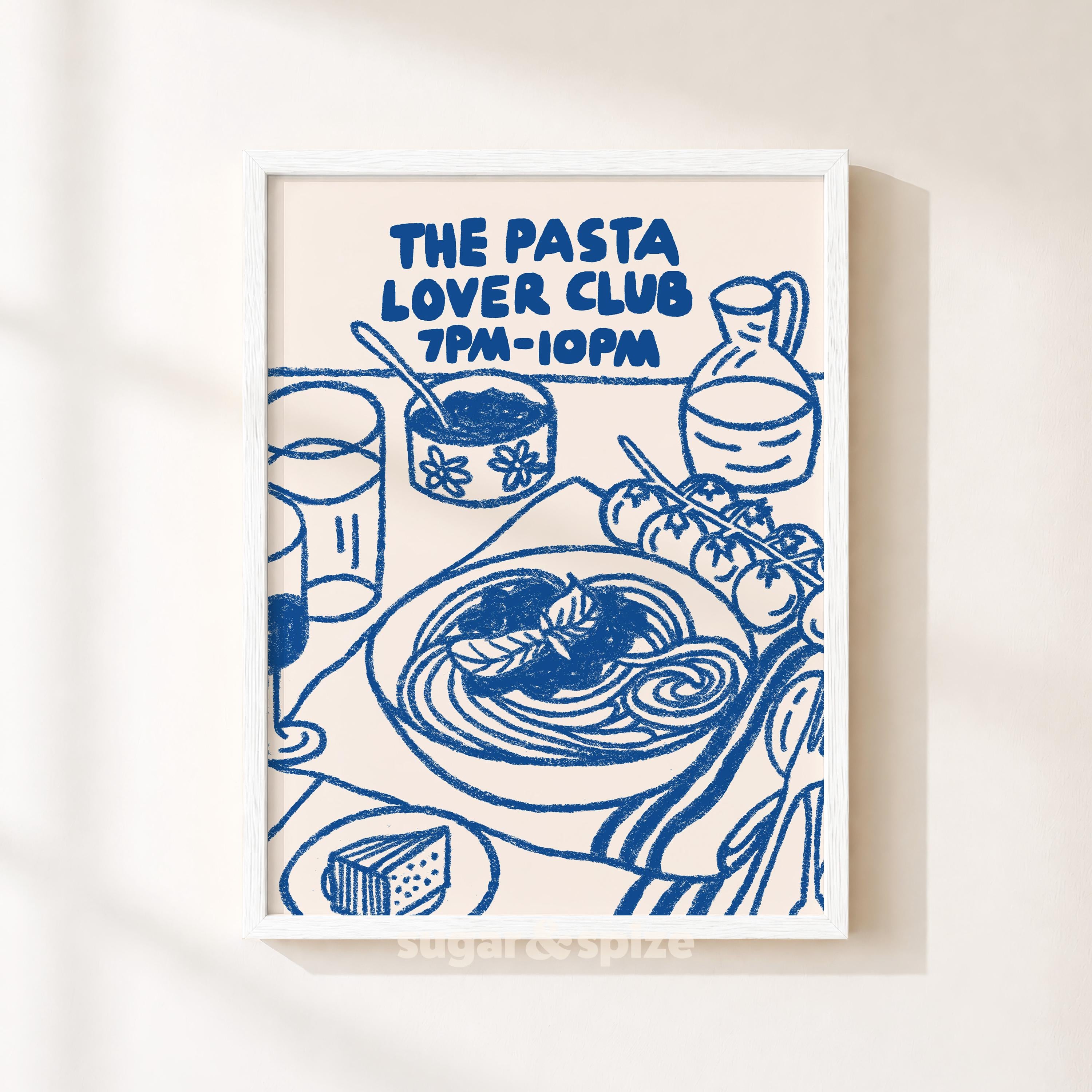 Pasta Lover Club Retro Print