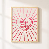Shoes Off Please Heart Print