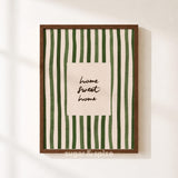 Home Sweet Home Print, Green Homebody Poster, Mid Century Wall Decor, UNFRAMED