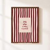 Let's Stay Here Print, Burgundy Poster, Mid Century Wall Decor, UNFRAMED