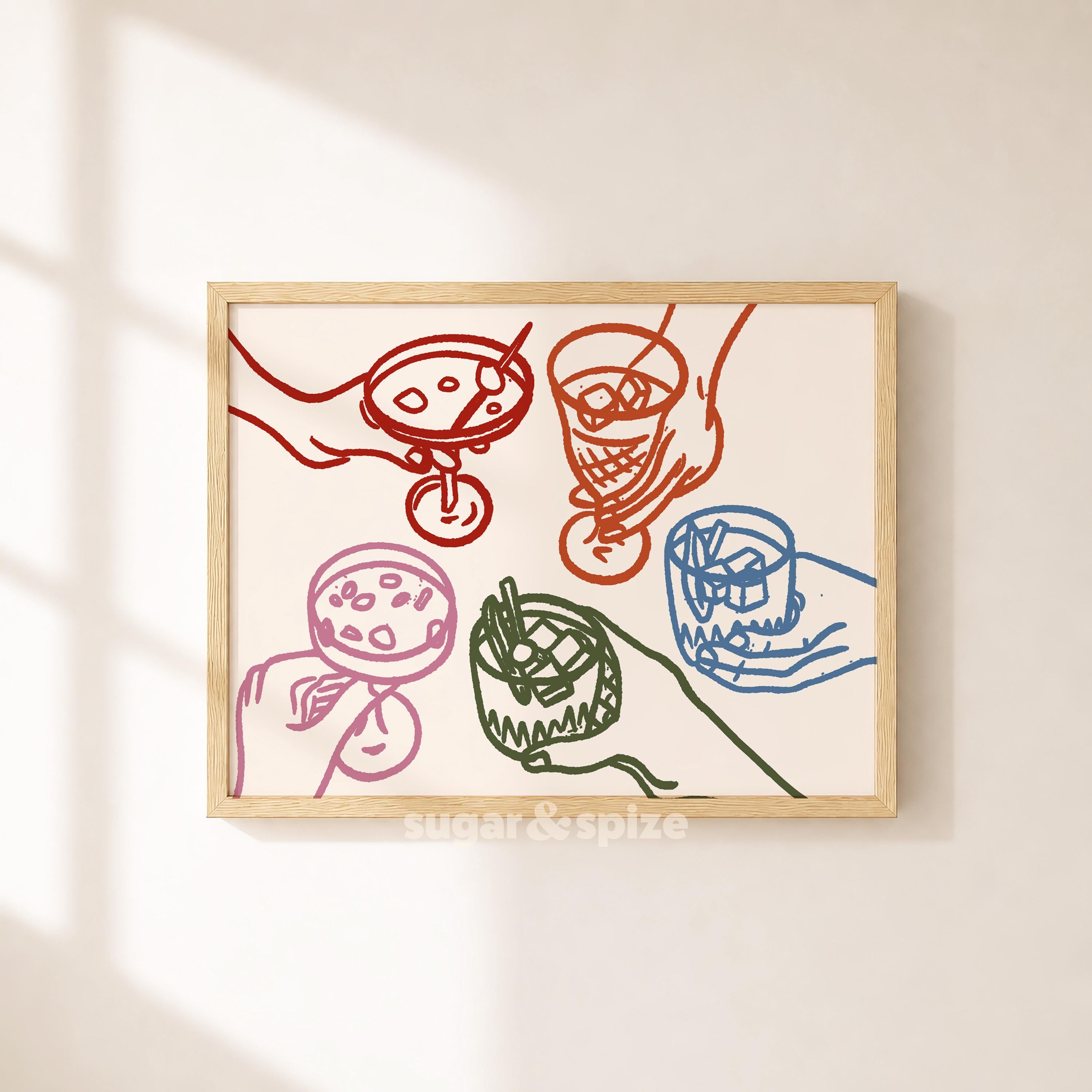 Cheers Colorful Print