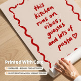 Runs On Pasta Kitchen Print