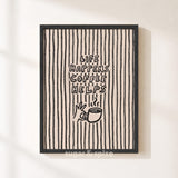 Life Happens Coffee Helps Print, Retro Cafe Kitchen Poster, Y2k Dining Room Wall Decor, UNFRAMED