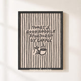 Sponsored By Coffee Print, Retro Cafe Kitchen Poster, Y2k Dining Room Wall Decor, UNFRAMED