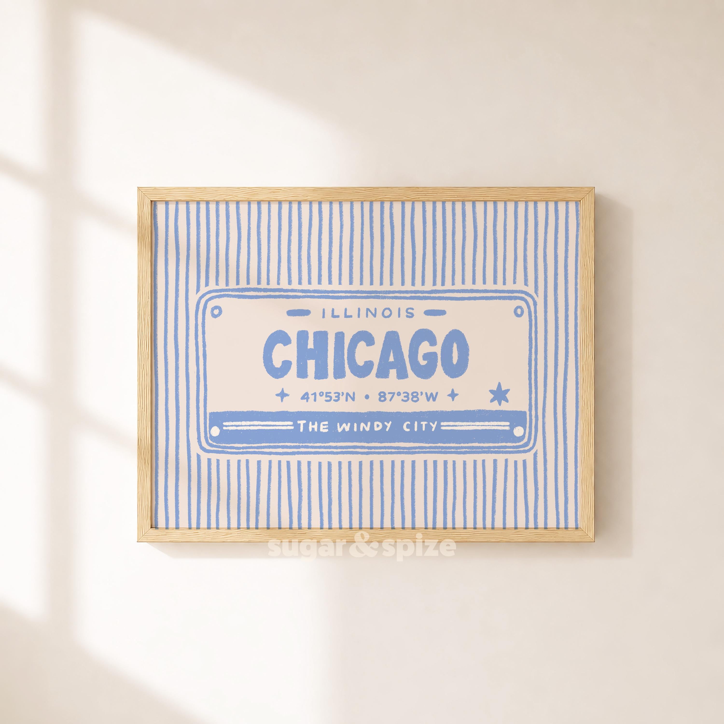 Chicago City Retro Print
