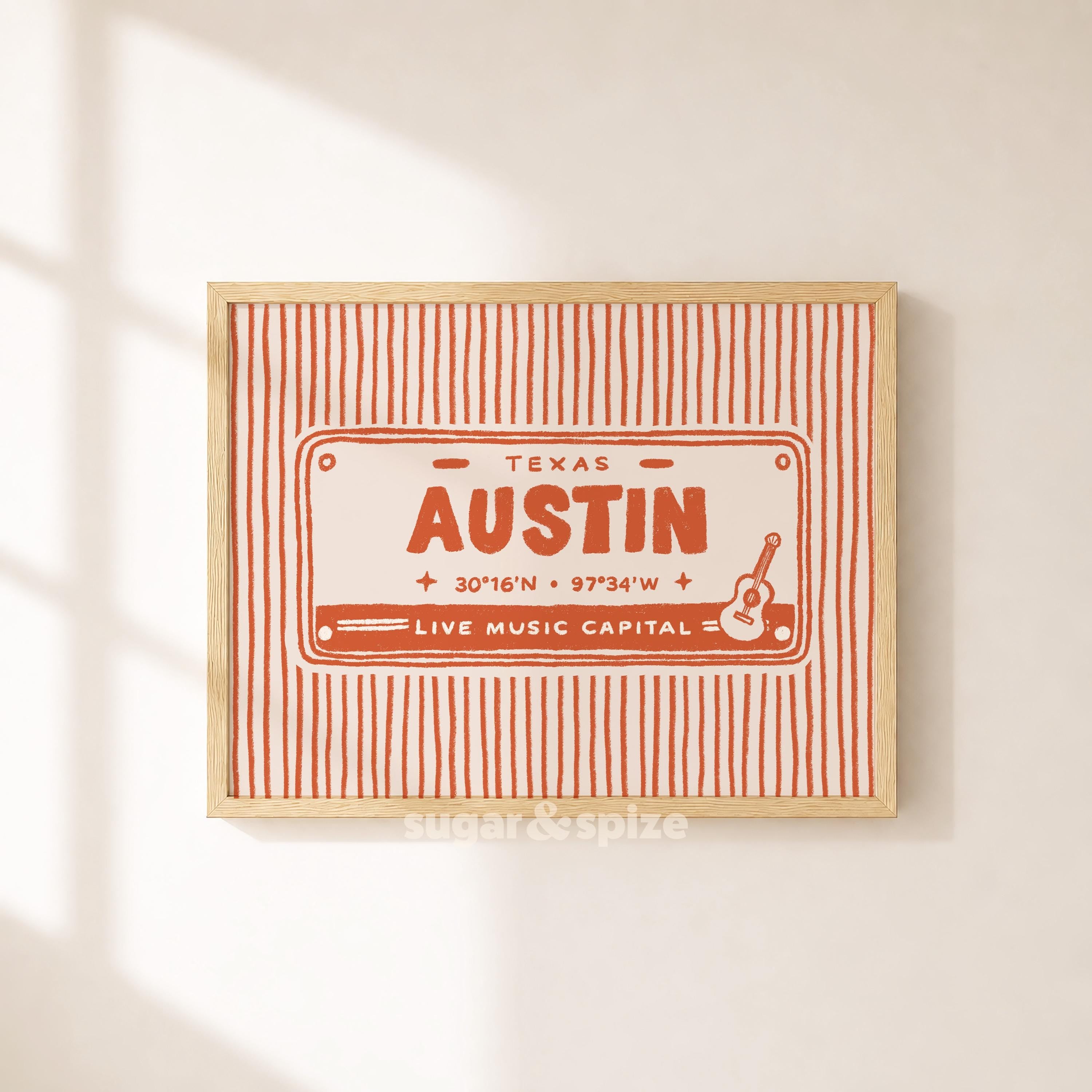 Austin City Retro Print