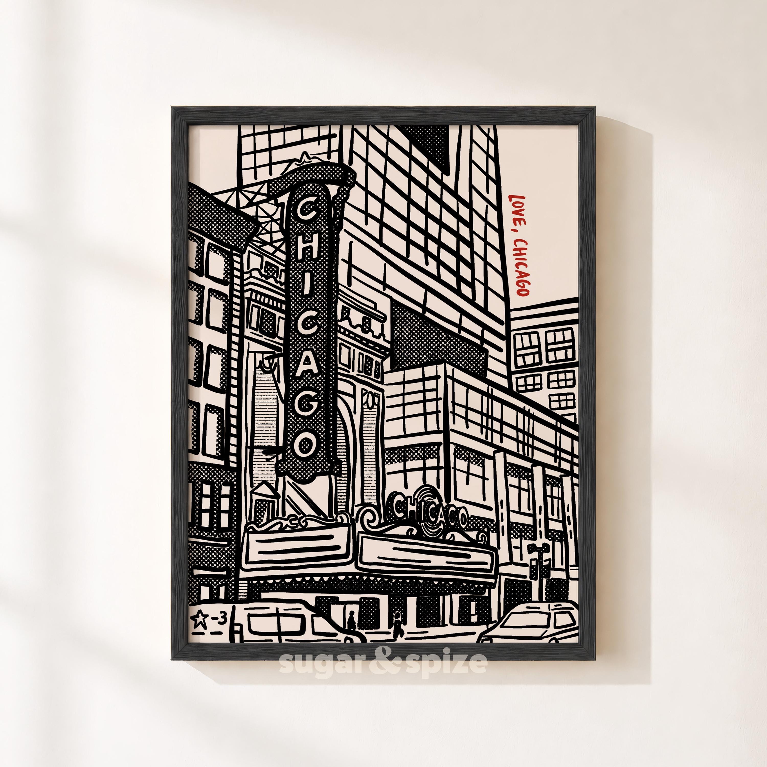 Chicago City Vintage Print