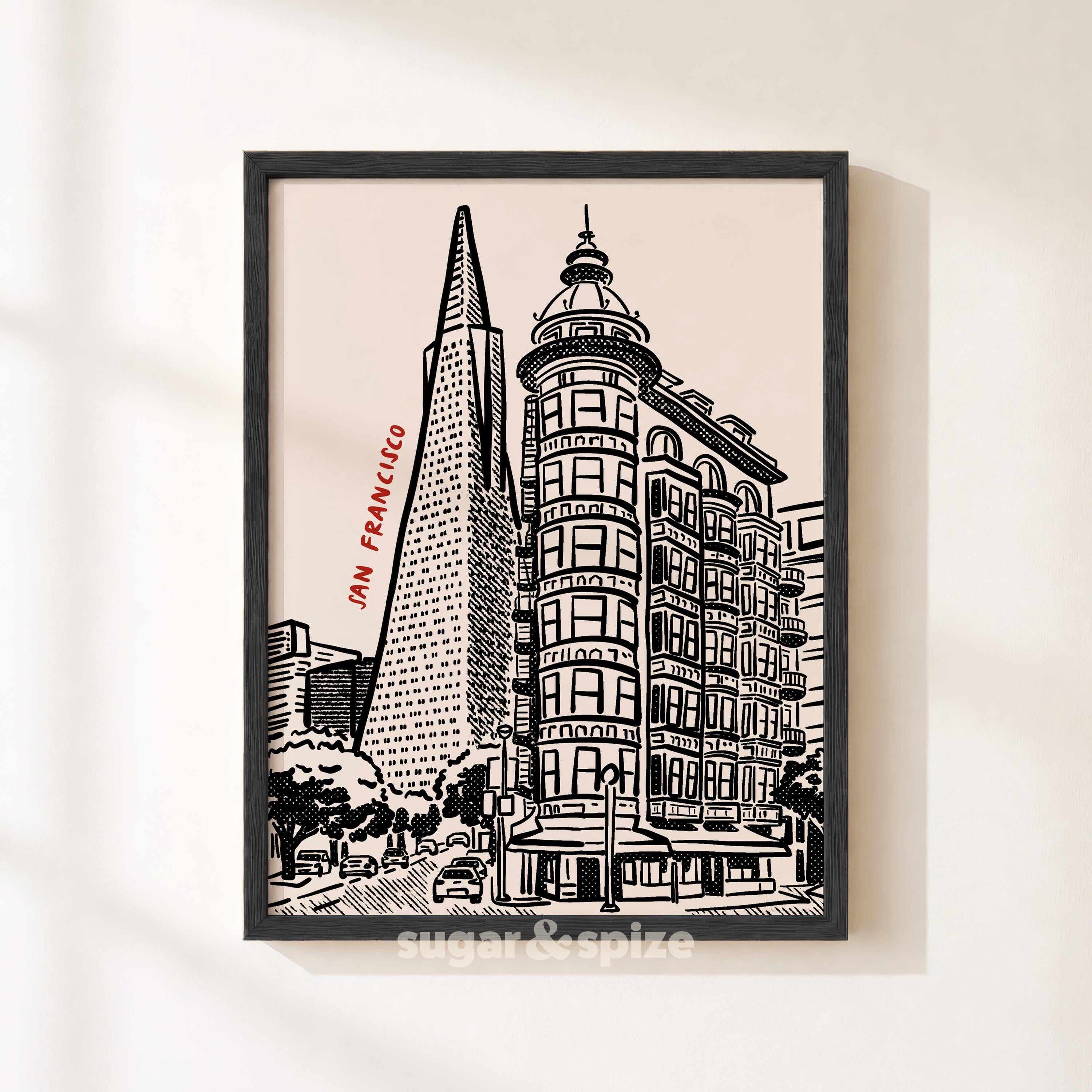 San Francisco City Vintage Print
